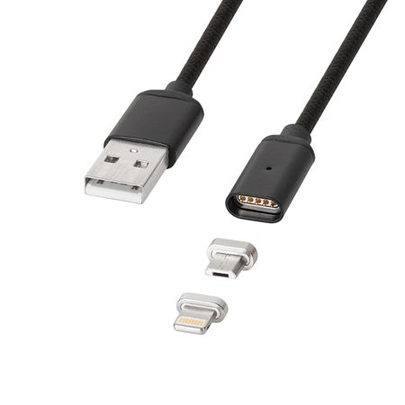 CABLU USB MAGNETIC MICRO USB / LIGHTNING 1M | wauu.ro
