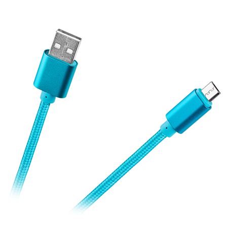 CABLU USB – MICRO USB NYLON ALBASTRU | wauu.ro