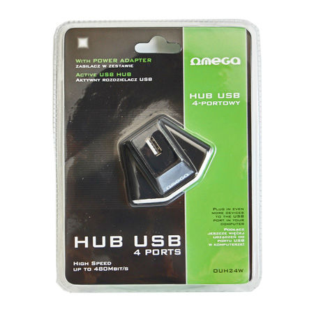 HUB USB 2.0 OMEGA 4 PORTURI POWER ADAPTER | wauu.ro