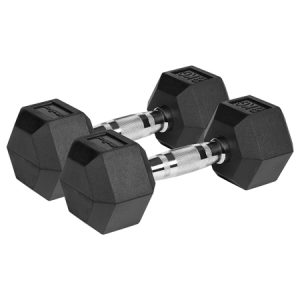 GANTERE DUMBBELL HEX FONTA CAUCIUCATA 2X8KG REBEL ACTIV | wauu.ro