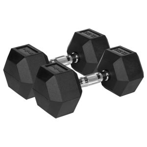 GANTERE DUMBBELL HEX FONTA CAUCIUCATA 2X12.5KG REBEL AC | wauu.ro