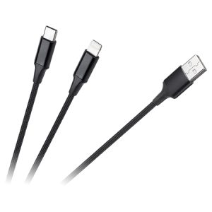 CABLU USB A – USB C/LIGHTNING (2+1) 1M | wauu.ro