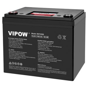 ACUMULATOR LIFEPO4 12.8V 100AH BMS VIPOW | wauu.ro