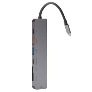 HUB 7 IN 1 USB-C PD 100W ALUMINIU PLATINET | wauu.ro