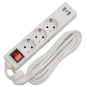 PRELUNGITOR 3 PRIZE CU INTRERUPATOR SI USB 3M | wauu.ro