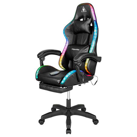 KM0790-BLED_ SCAUN GAMING GX-150 NEGRU LED MASAJ KRUGER&MATZ | wauu.ro