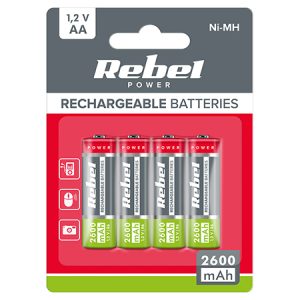 ACUMULATORI NI-MH AA R6 2600MAH BLISTER 4 BUC REBEL | wauu.ro