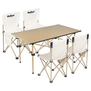 SET CAMPING MASA+4 SCAUNE METALICE PLIABIL REBEL ACTIVE | wauu.ro