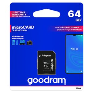 MICROSD CARD 64GB GOODRAM CLASA 10 UHS-I CU ADAPTOR | wauu.ro