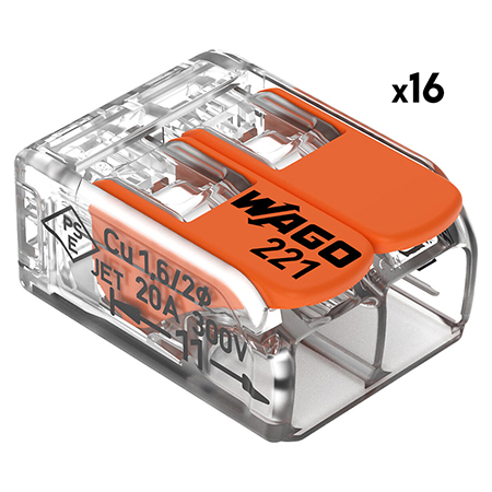 W-221-412-16 CLEME WAGO SLIM MYF 2X4MM2 SET 16 BUC | wauu.ro