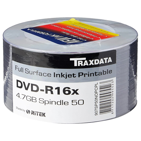 TRDPW50 DVD-R 4.7GB 16X PRINTABIL SET 50 BUC TRAXDATA | wauu.ro