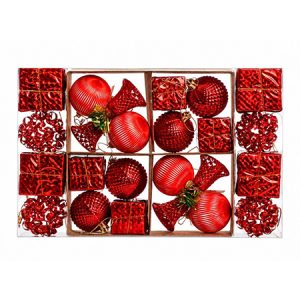 SET ORNAMENTE DE CRACIUN / ROSU – 24P. | wauu.ro