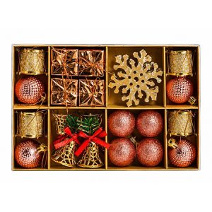 SET ORNAMENTE DE CRACIUN / ROZ – 24P. | wauu.ro
