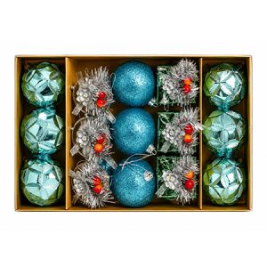 SET ORNAMENTE DE CRACIUN / ALBASTRU – 15P. | wauu.ro