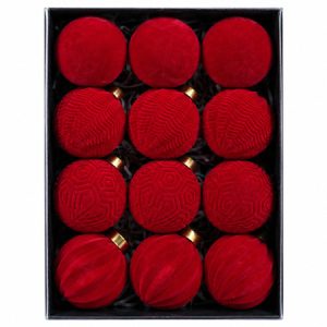 ORNAMENTE LUX DE CRACIUN / ROSU 12P | wauu.ro