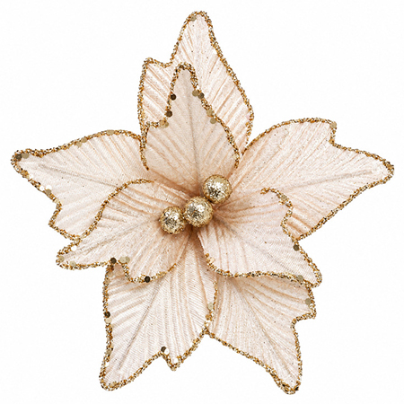 46983R FLOARE DECORATIVA DE CRACIUN 18X10CM SYSDH | wauu.ro