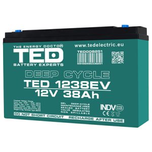 ACUMULATOR VEHICULE ELECTRICE DEEP CYCLE 12V 38AH TED | wauu.ro