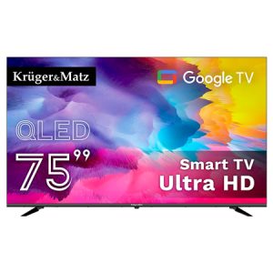 GOOGLE SMART TV QLED 75INCH 191CM H265 HEVC KRUGER&MATZ | wauu.ro